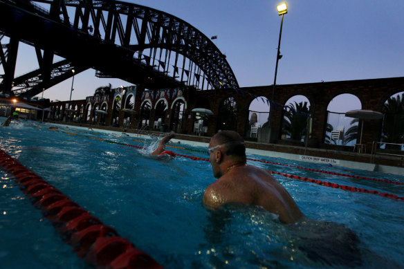 Early morning swimmers do laps in the North Sydney Pool. The ageing pool requires a facelift.