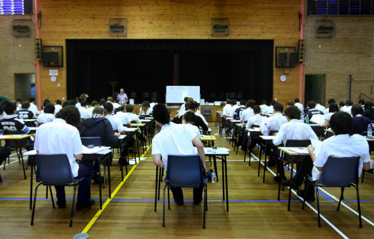 Sydney Secondary College students at the end of the Mathematics and Math Extention 2  HSC exams at the Blackwattle Bay Campus in Glebe.