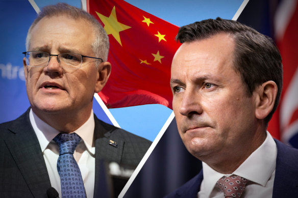 Scott Morrison and WA Premier Mark McGowan are not seeing eye to eye on China.