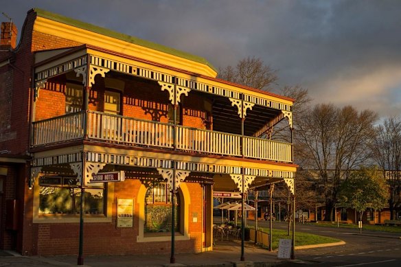 Do lado de fora do Hotel Daylesford.