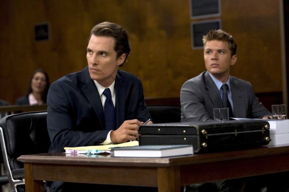 Matthew McConaughey (left) with Ryan Phillippe in 2011 film version of The Lincoln Lawyer.
