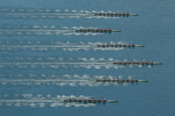 The eights are rowing’s version of drag racing: get out fast and stay in front.