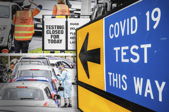 Thousands of people reported delays at testing sites across Victoria.