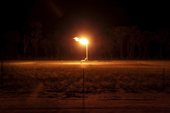 A Santos gas flare burns off unwanted gasses.