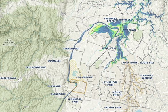 In the flood zone, Penrith.