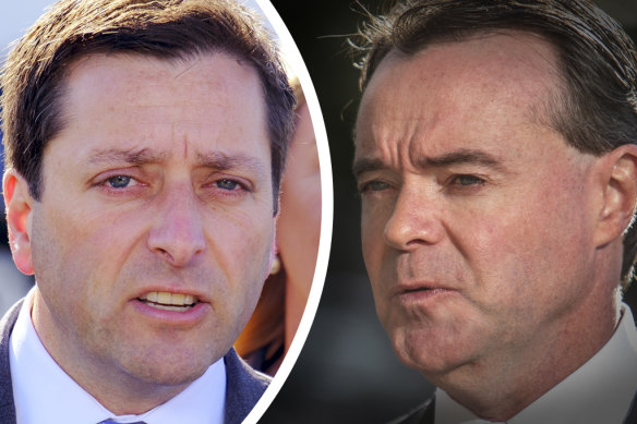 Matthew Guy (left) is seeking to topple Opposition Leader Michael O’Brien. 