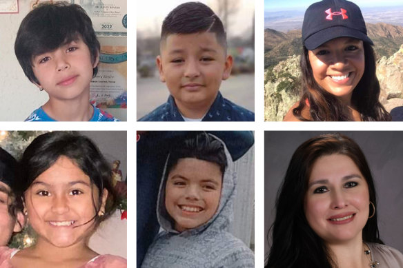 Uziyah Garcia (8), Xavier Lopez (10), Amerie Jo Garza (10), Jose Flores jnr (10), fourth grade teachers Eva Mireles and Irma Garcia.