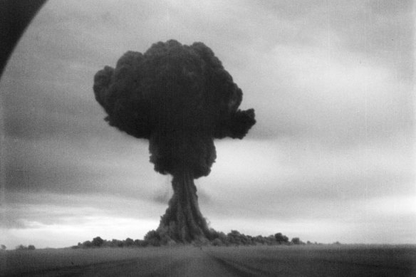 The blast at the  Semipalatinsk Test Site.