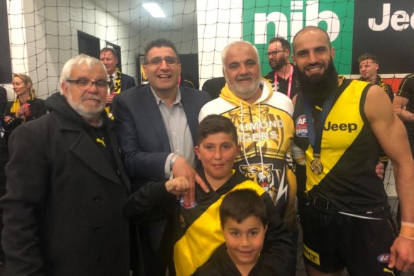 Richmond defender Bachar Houli (right) and his brother Dr Nezor Houli (second from left).