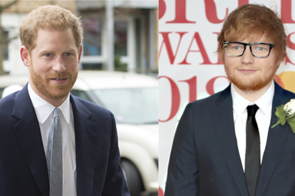 Prince Harry and Ed Sheeran.