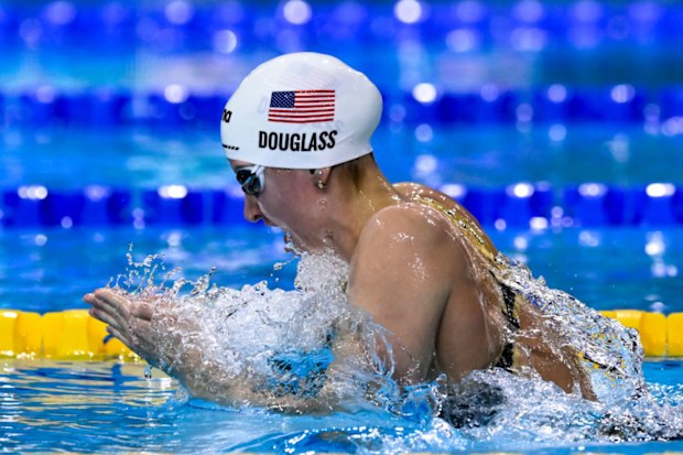 Kate Douglass of United States of America competes in the 200m Breaststroke Women.