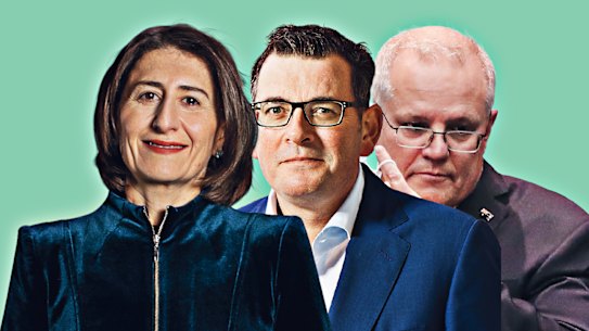 Gladys Berejiklian, Dan Andrews and Scott Morrison.