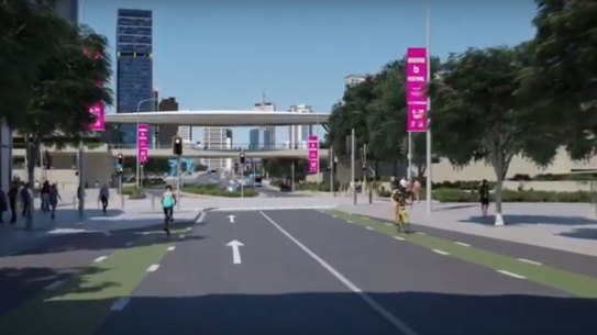 A design concept for the planned Metro Cultural Centre station at South Brisbane.