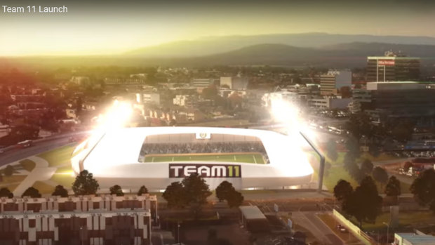 An artist's impression of the potential new stadium in Dandenong, from Team 11's bid.