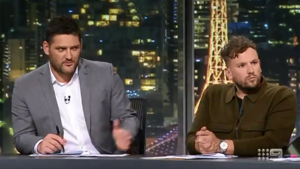 Dylan Alcott on the Footy Show with Brendan Fevola.