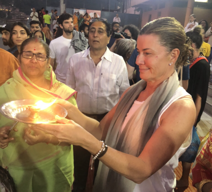 Deborah Hutton during a religious ritual in India last year.