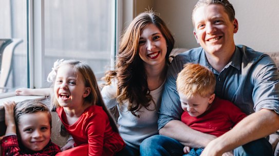 Gemma Hartley with her husband, Rob, and their three children.