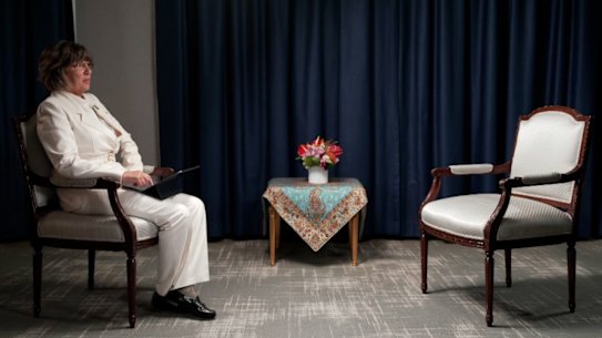 Christiane Amanpour and the chair left empty by Iran’s president.