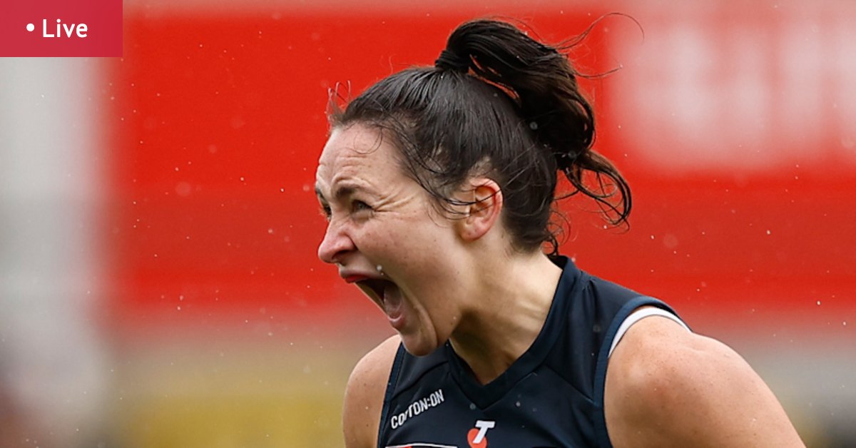 Carlton vs West Coast AFLW LIVE: Blues find goals despite heavy rain; Eagles gun returns after knee scare