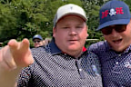 Zach Holland (left) has been accused of faking a hole-in-one in a club golf competition to scoop a cash prize.