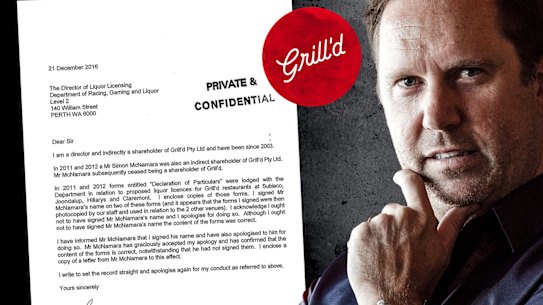 Grill'd founder Simon Crowe forged liquor licensing documents.