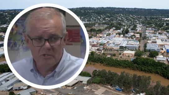 Prime Minister Scott Morrison speaks in Lismore.