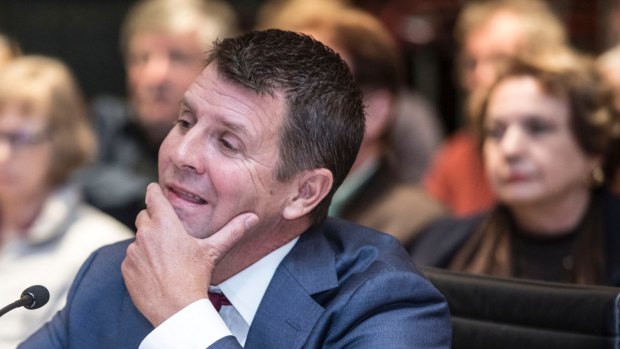 Former Premier of NSW Mike Baird gives evidence at the Upper House inquiry into the Powerhouse Museum's  move to Parramatta.