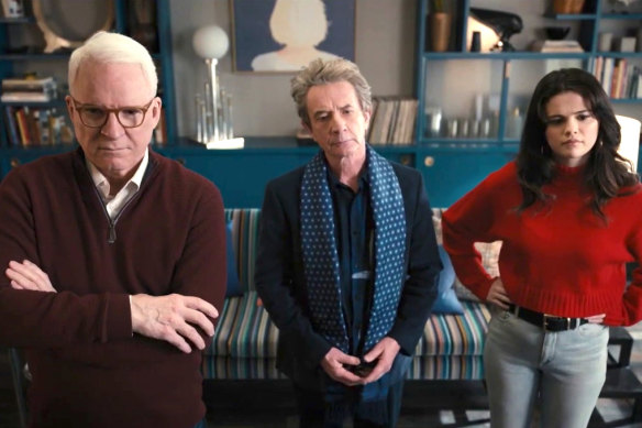 Pop star and actor Selena Gomez (at right) creates sparks with Steve Martin and Martin Short via some witty, cross-generational banter.