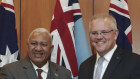 Prime Minister of Fiji Frank Bainimarama and Prime Minister Scott Morrison