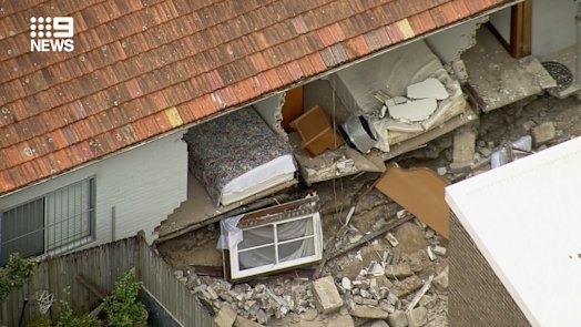 A house collapsed on Wellington Street in Bondi on Thursday afternoon.
