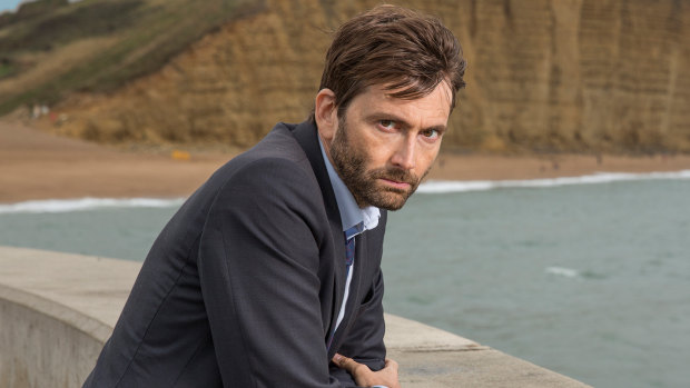 David Tennant as Detective Inspector Alec Hardy in  Broadchurch.