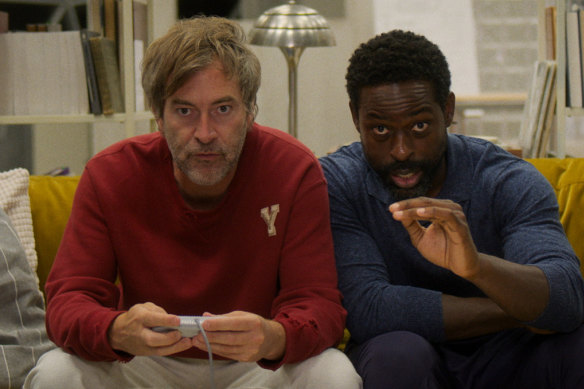 Mark Duplass and Sterling K. Brown in a scene from Biosphere.