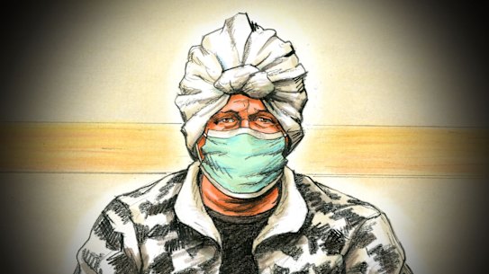 A court sketch of Malka Leifer appearing in Melbourne Magistrates Court via video link.