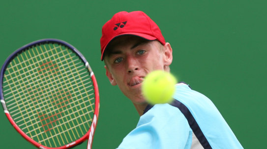 A 17-year-old John Millman competes in the juniors at the 2007 Australian Open.