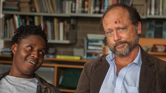 Thuso Lekwape and Alan Dukes in Book Week. 