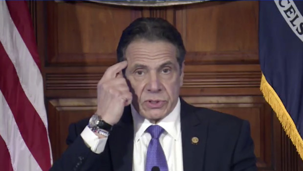New York Governor Andrew Cuomo addresses the allegations during a news conference on Thursday AEDT. 
