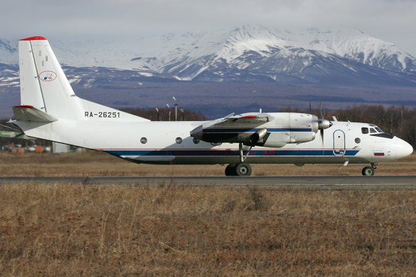 An Antonov AN-26B-100 aircraft belonging to the Petropavlovsk-Kamchatsky Air Enterprise