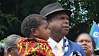 Uncle Paul Kabai, Uncle Pabai Pabai, and Aunty McRose Elu spoke to more than 150 Torres Strait Islanders outside the Federal Court in Cairns after the ruling