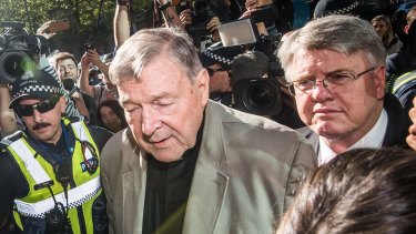 George Pell arrives at the County Court in Melbourne on Wednesday.