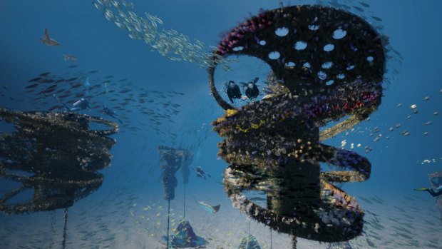 A world-first floating reef will be built off the Gold Coast as a diving attraction.