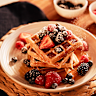 A berry nice twist on the classic waffle.