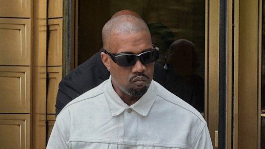 Ye, the rapper formerly known as Kanye West, leaves federal court during the trial of Sean “Diddy” Combs in New York, Friday.