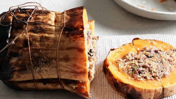 Melbourne-based chef Tobie Puttock’s butternut pumpkins stuffed with walnuts, quinoa, cranberries and sage.