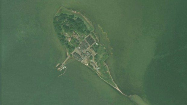 Lindholm pictured from the air. The island about 1km off the Denmark mainland will be used to house criminals and unwanted migrants. 