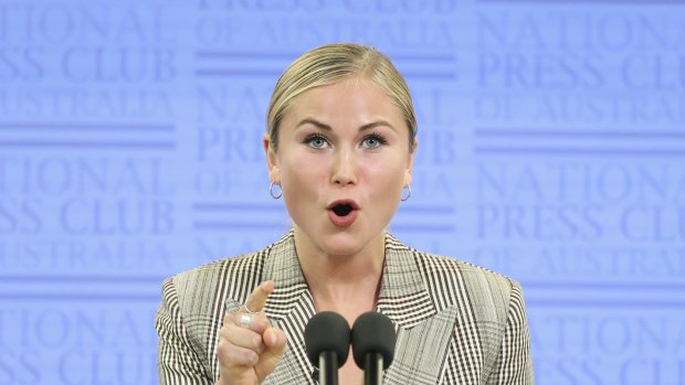 Australian of the Year, Grace Tame, addresses the National Press Club.