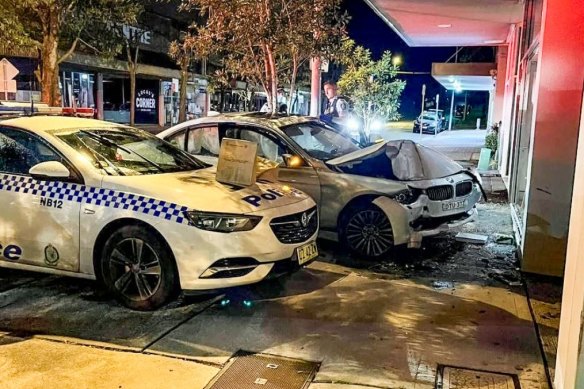 A white BMW crashed in Seaforth after being used as part of a break and enter by teenagers.