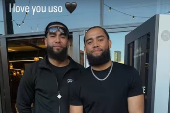 Isaac Meehan (right) paid tribute to his older brother, Louis, (left) the morning after he was shot and killed in Sydney’s south-west.