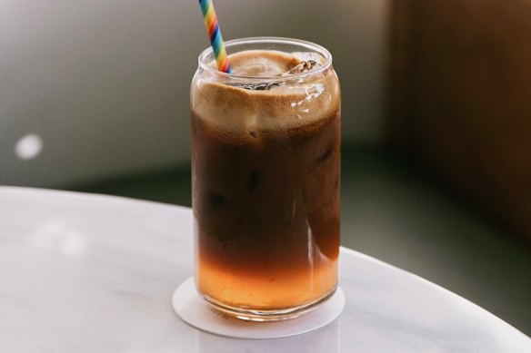 The appresso (apple juice and espresso) at Four Kilo Fish.