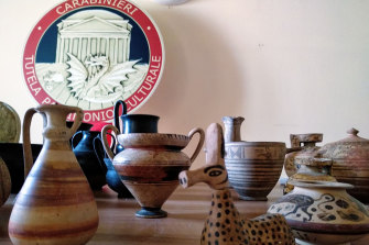 Cultural objects from Italy were also seized.