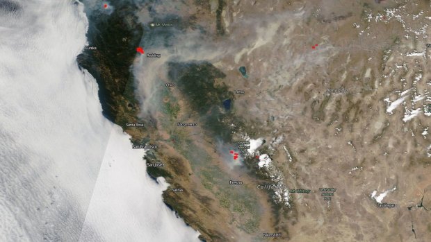 Actively burning California wildfires on Thursday.
